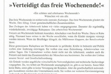 1989 Hildesheimer Erklärung freies Wochenende