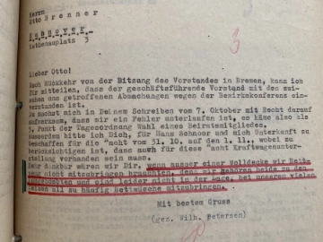 1947 Bettwaesche für IGM-Vorsitzenden