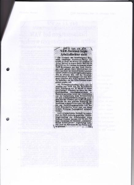 1983-10-20 VAW-Vorstand folgt Arbeitsdirektor nicht