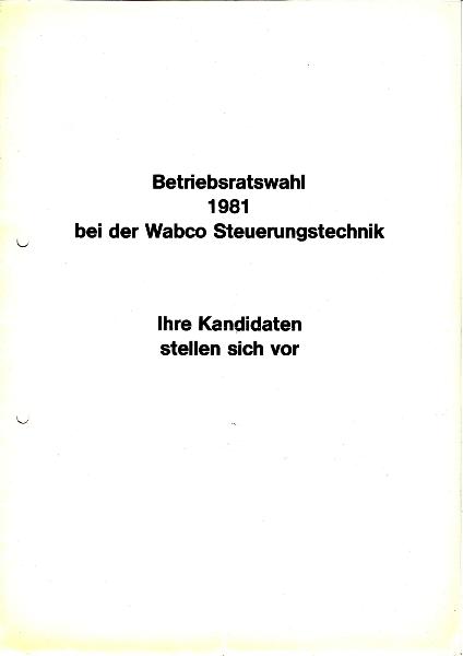 1981 BR-Wahl WABCO Steuerungstechnik