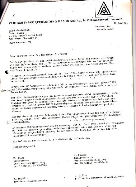 1981-06-22 Solischreiben VW wegen Entlassungen bei VAW_0001