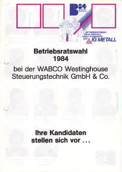 1984 BR-Wahl WABCO Westinghouse Steuerungtechnik