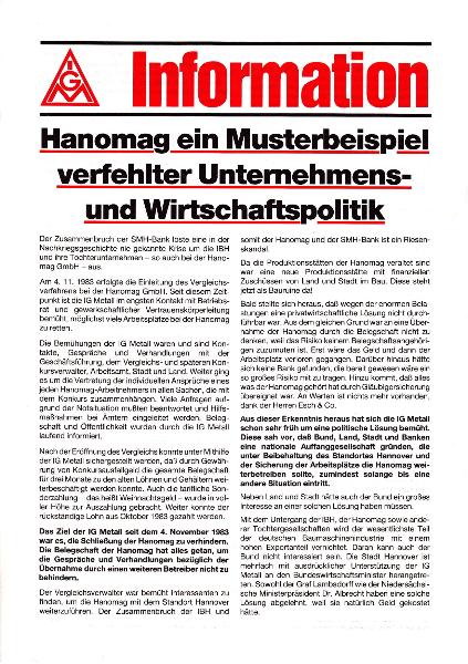 1984-01 IGM Info zur Situation Hanomag