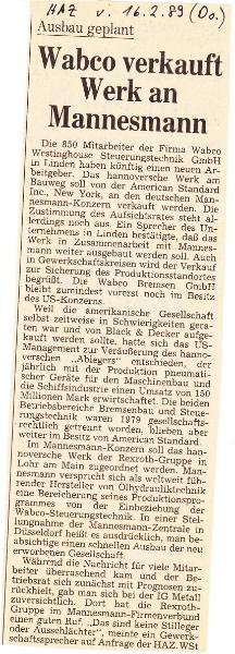 1989-02-16 WABCO Steuerungstechnik Verkauf an Mannesmann