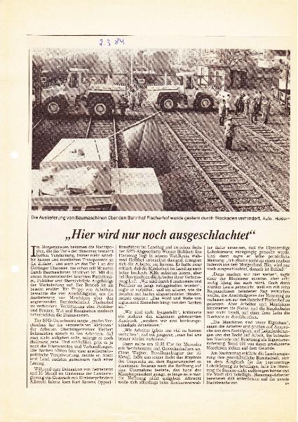 1984-03-02 Gleisblockade Fischerhof Hanomag