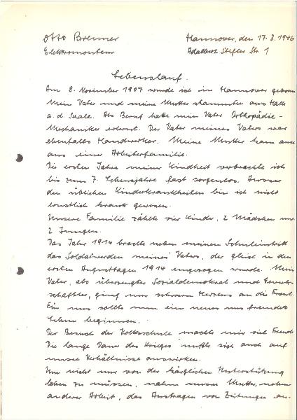 Brenner Otto Lebenslauf 1946