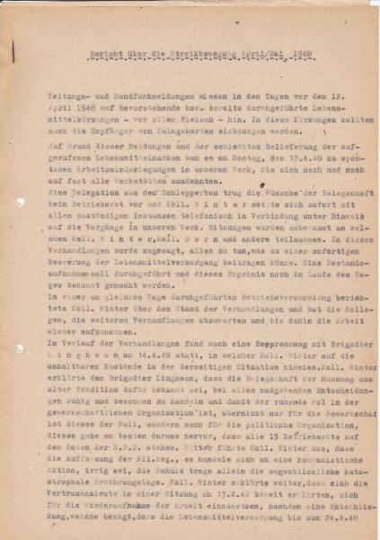 1948 Hungerstreiks April-Mai