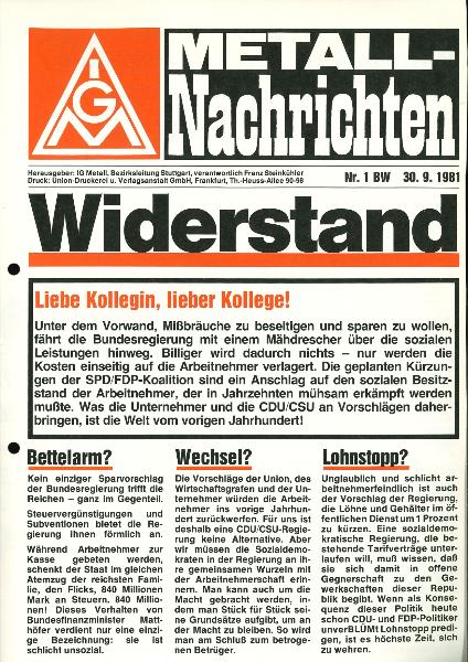1981 Flugblatt BaWü Widerstand