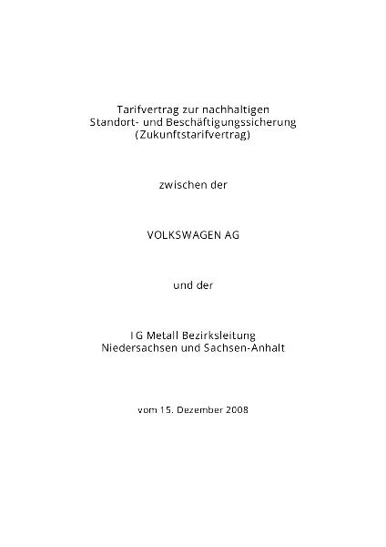 2008 Zukunftstarifvertrag