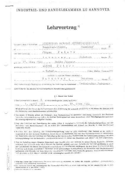Peters Juergen Lehrvertrag