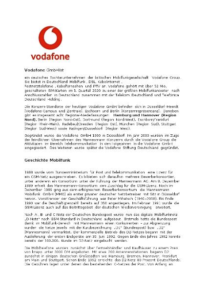 Vodafone Firmen Portrait Langfassung