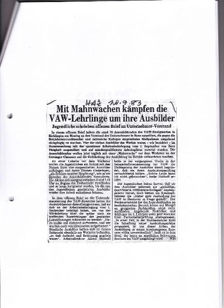 1983-09-20 Auszubildende kämpfen um ihre Ausbilder