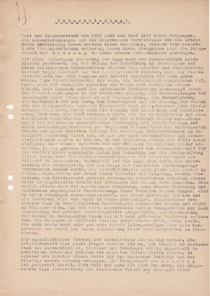 1946-11-26 Entschließung Betriebsversammlung