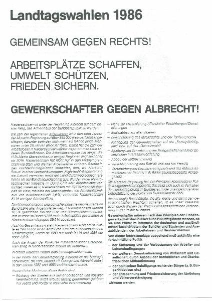 1986 Gewerkschafter gegen Albrecht