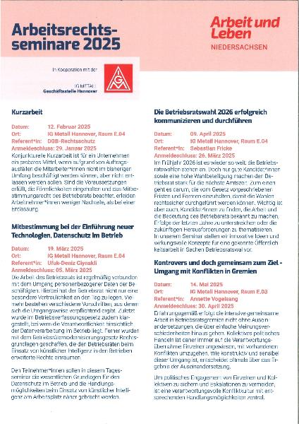 Arbeitsrechtsseminare 2025