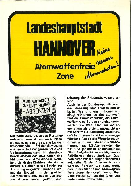 1984 Hannover Atomwaffenfreie Zone