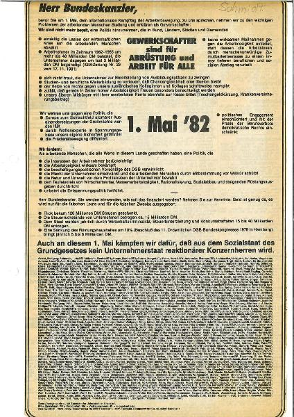 1982 1. Mai Gegen Hauptredner H.Schmidt
