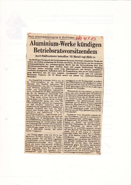 1983-09-10 VAW kündigt BRV und Stellvertreter