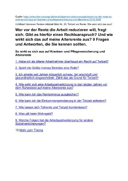 Renten-Infoblatt März 2026 Nr. 25