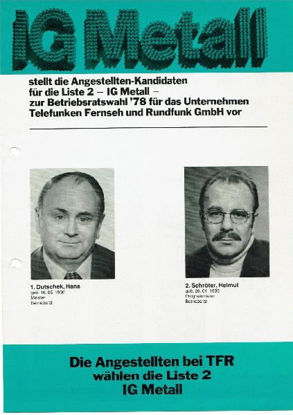 Telefunken BR-Wahl 1978 Angestellte