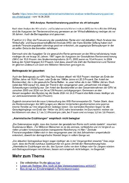 Renten-Infoblatt der IG Metall Hannover Nr. 30 Juli 2026 - Rentenfinanzierung besser als behauptet