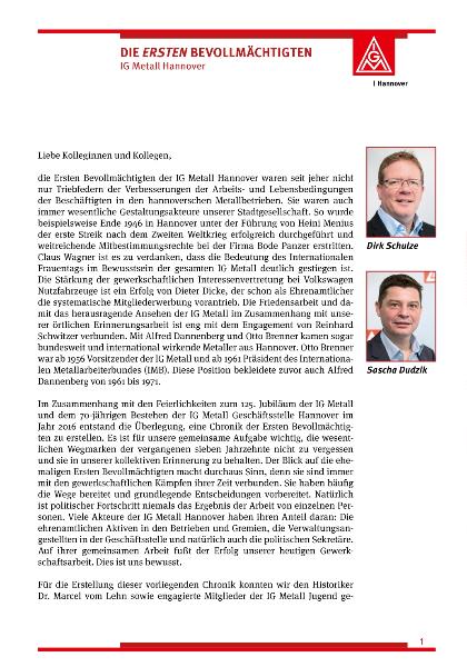 Die ersten Bevollmächtigten der IG Metall Hannover